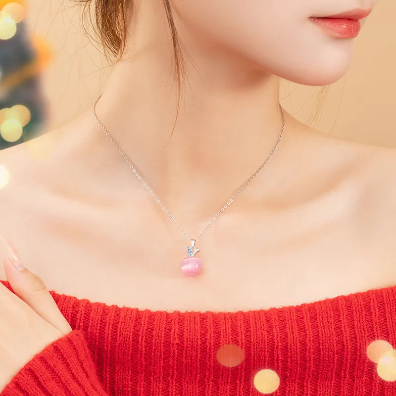 Eclater Cat's Eye Stone Necklaces Women's-4