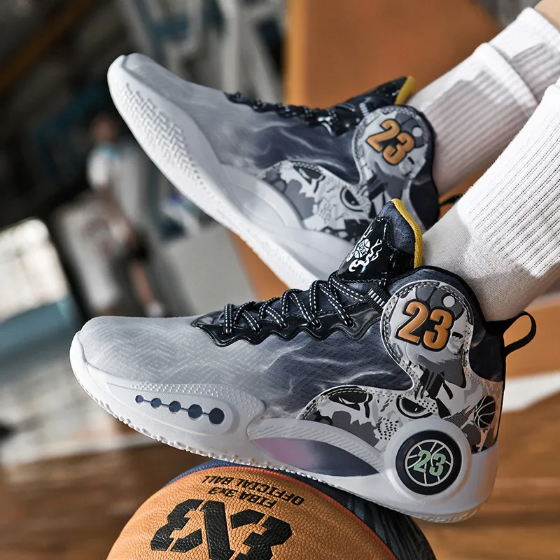 MUSNODO Shock Absorbers With Slip Resistant And Abrasion Resistant Properties High Top Basketball Shoes Unisex-9