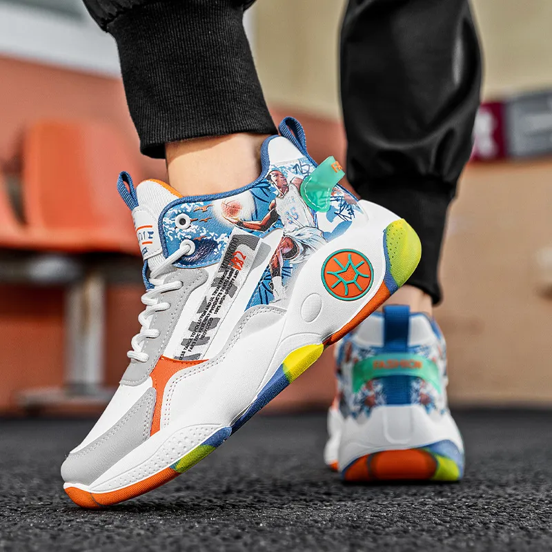 MUSNODO Cushioning, Slip Resistant, Abrasion Resistant, Breathable, Coverage, Support Mid Top Basketball Shoes Men's-6
