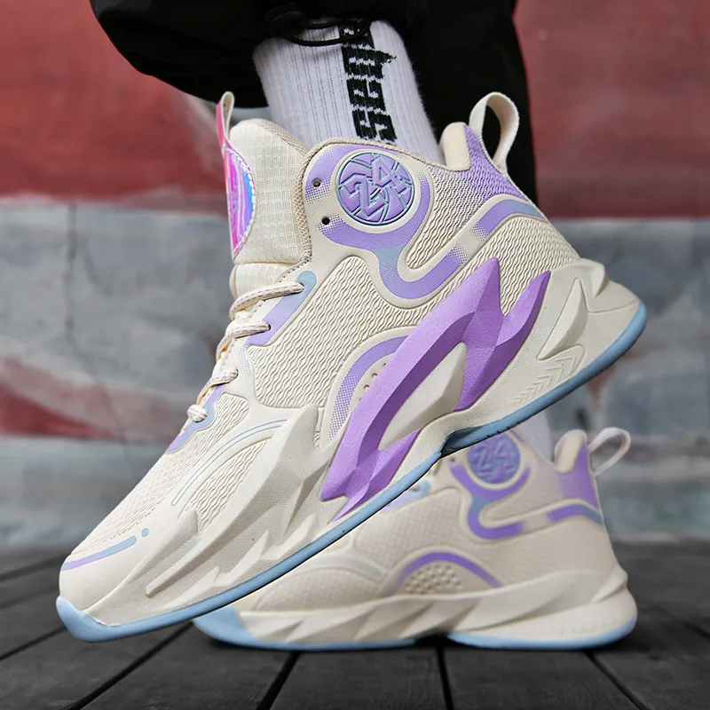 MUSNODO Cushioning, Slip Resistant, Abrasion Resistant, Breathable, Coverage, Rebound Mid Top Basketball Shoes Unisex-10