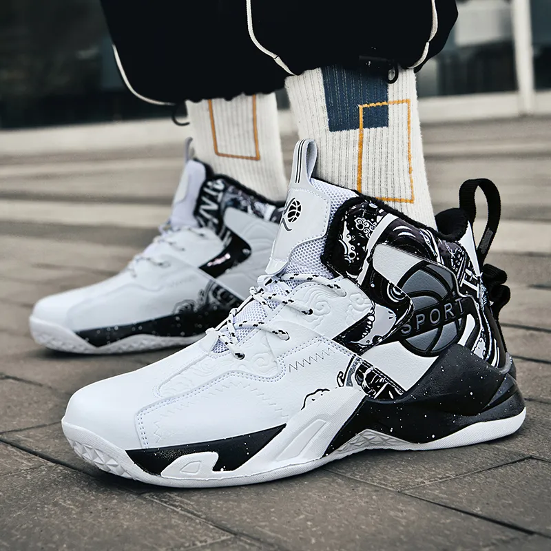MUSNODO Thermal Cushioning Abrasion Resistant Slip Resistant High Top Basketball Shoes Unisex-26