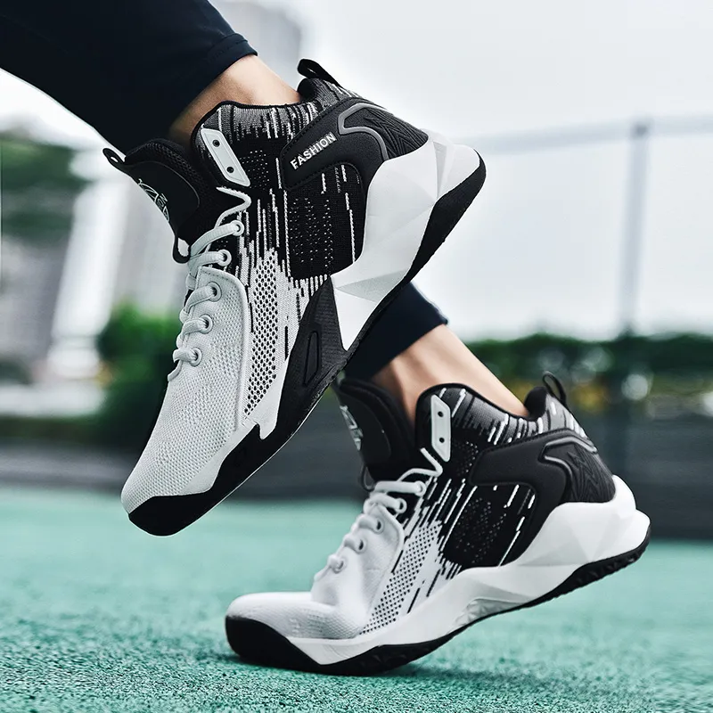 MUSNODO Shock Absorbers With Slip Resistant And Abrasion Resistant Properties High Top Basketball Shoes Unisex-12