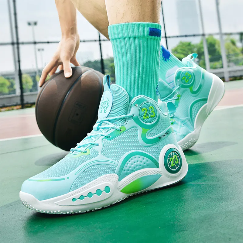 MUSNODO Cushioning Anti-Slip Wear-Resistant Breathable Supportive Rebound Mid-Top Basketball Shoes Unisex-16