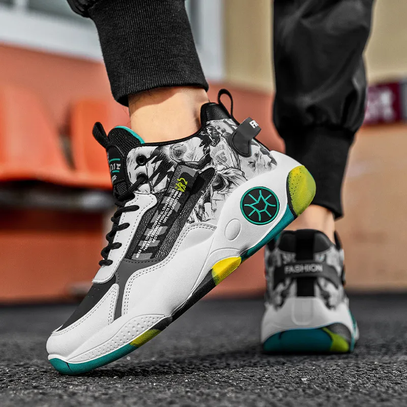 MUSNODO Cushioning, Slip Resistant, Abrasion Resistant, Breathable, Coverage, Support Mid Top Basketball Shoes Men's-2