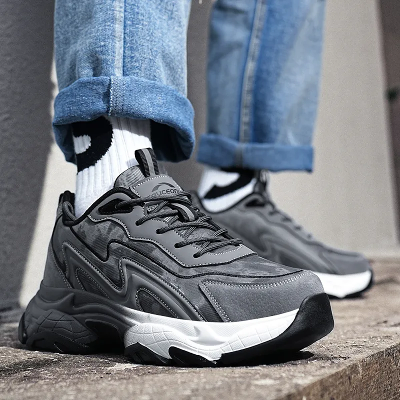 MUSNODO Warm Wear-Resistant Breathable Slip-Resistant Low-Top Chunky Sneakers Men's-4