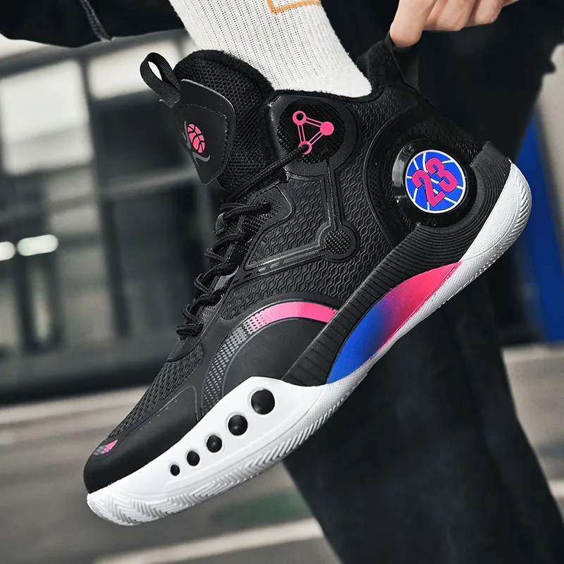 MUSNODO Cushioning, Slip Resistant, Abrasion Resistant, Breathable, Coverage, Rebound Mid Top Basketball Shoes Unisex-42