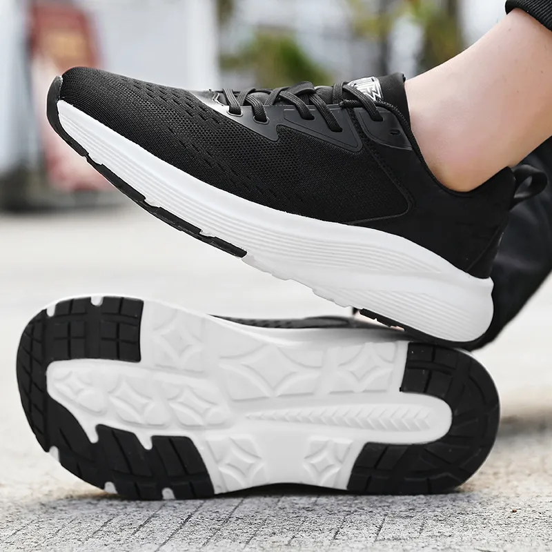 MUSNODO Shock Absorbers Slip Resistant Breathable Low Top Casual Running Shoes Unisex-6