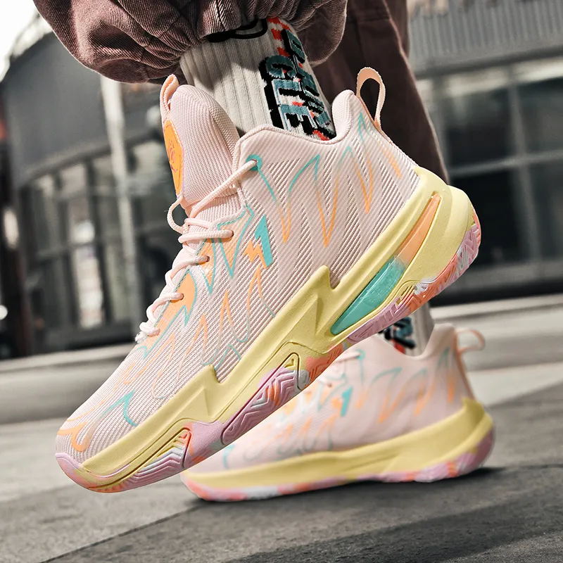 MUSNODO Shock Absorbers Slip Resistant Breathable Mid Top Basketball Shoes Unisex-16