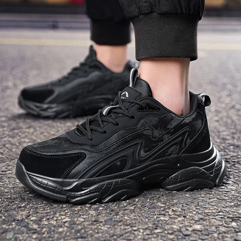MUSNODO Warm Wear-Resistant Breathable Slip-Resistant Low-Top Chunky Sneakers Men's-6