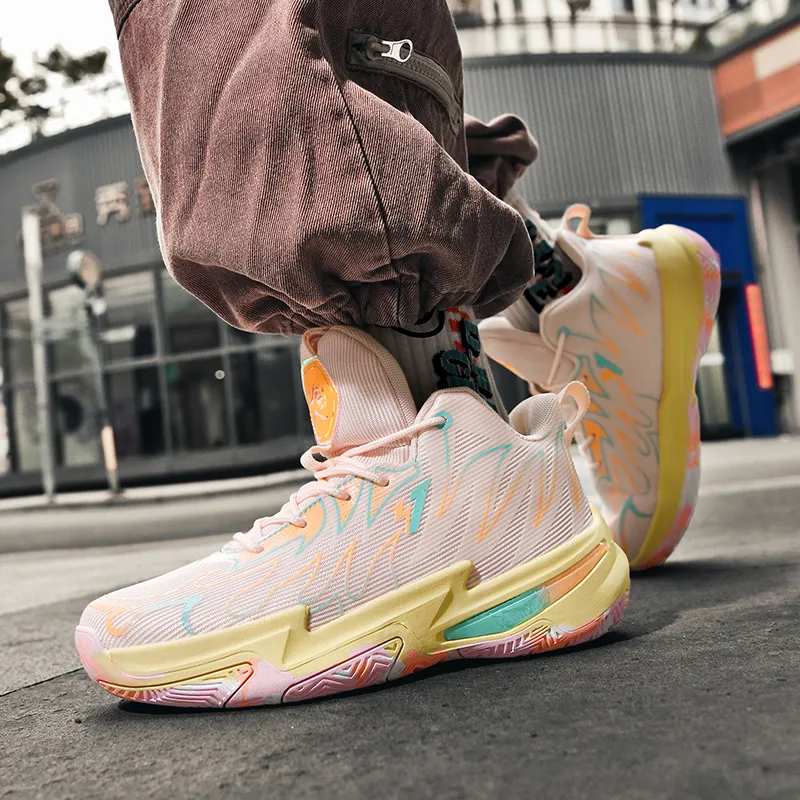 MUSNODO Shock Absorbers Slip Resistant Breathable Mid Top Basketball Shoes Unisex-18