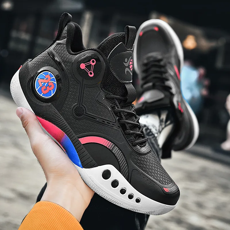 MUSNODO Cushioning, Slip Resistant, Abrasion Resistant, Breathable, Coverage, Rebound Mid Top Basketball Shoes Unisex-46