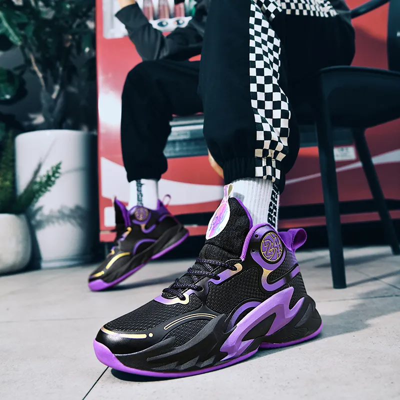 MUSNODO Cushioning, Slip Resistant, Abrasion Resistant, Breathable, Coverage, Rebound Mid Top Basketball Shoes Unisex-15