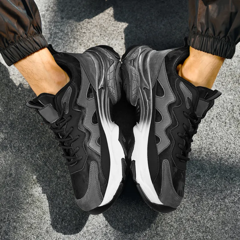 MUSNODO Cushioning, Slip Resistant, And Abrasion Resistant Low Top Casual Running Shoes Men's Black Purple Green-13