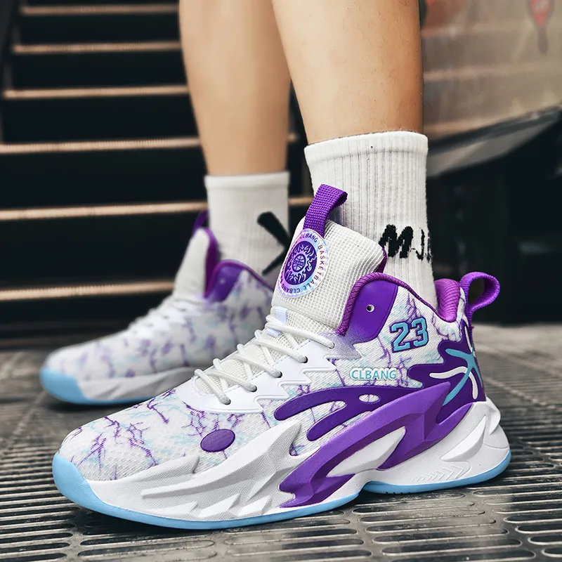 MUSNODO Cushioning, Slip Resistant, Abrasion Resistant, Breathable, Coverage, Rebound Mid Top Basketball Shoes Unisex-2