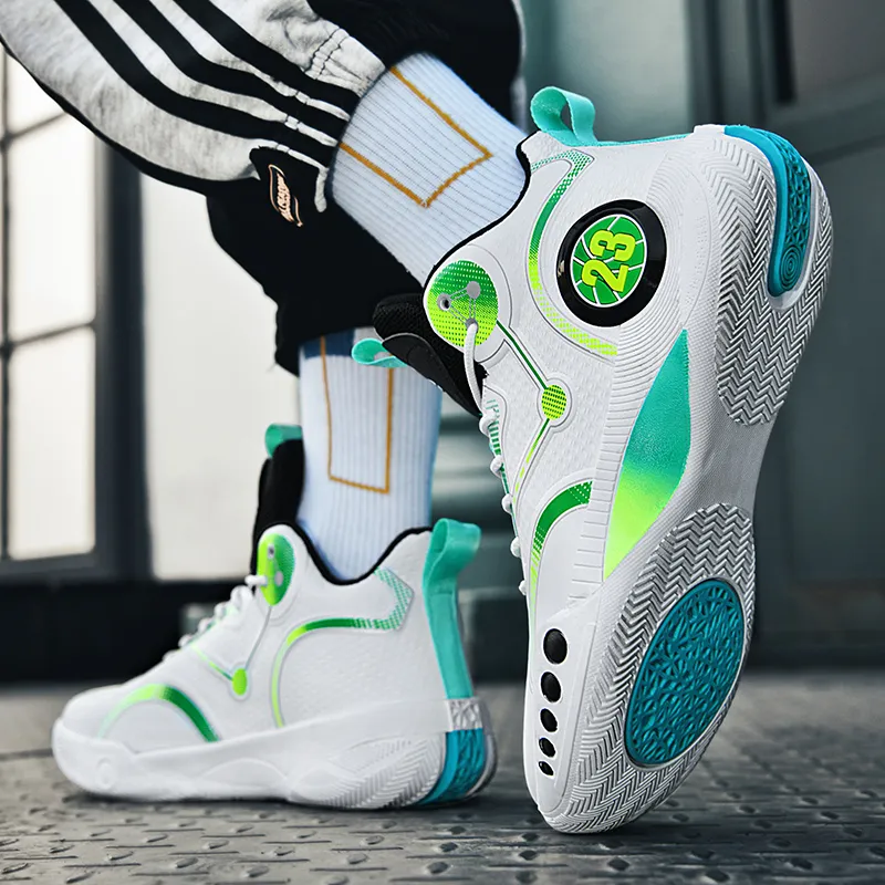 MUSNODO Cushioning, Slip Resistant, Abrasion Resistant, Breathable, Coverage, Rebound Mid Top Basketball Shoes Unisex-17