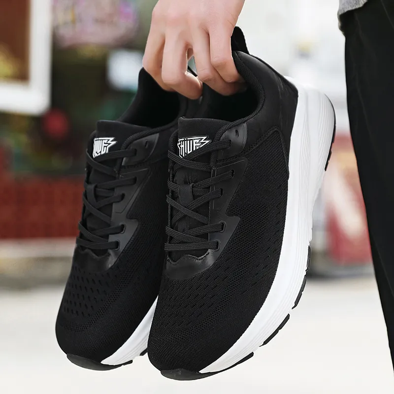 MUSNODO Shock Absorbers Slip Resistant Breathable Low Top Casual Running Shoes Unisex-4