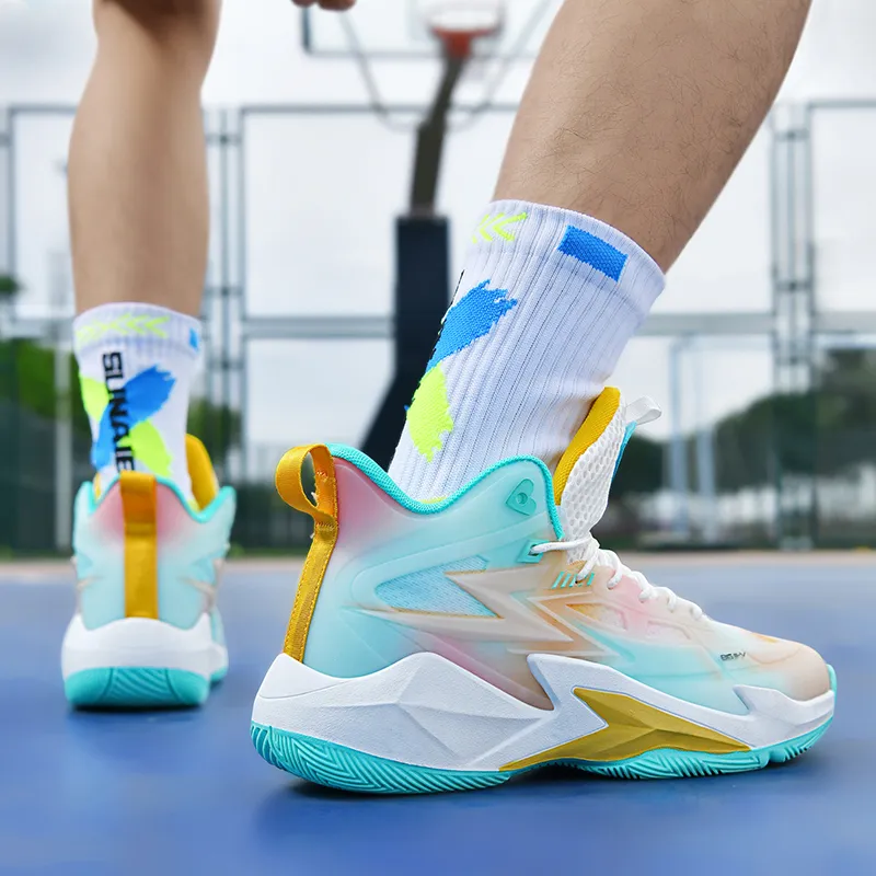 MUSNODO Shock Absorbers With Slip Resistant And Abrasion Resistant Properties High Top Basketball Shoes Unisex-13