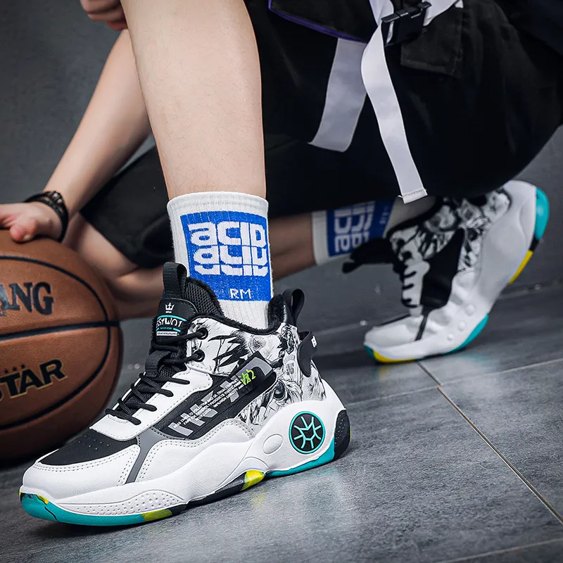 MUSNODO Cushioning, Slip Resistant, Abrasion Resistant, Breathable, Coverage, Support Mid Top Basketball Shoes Men's-11