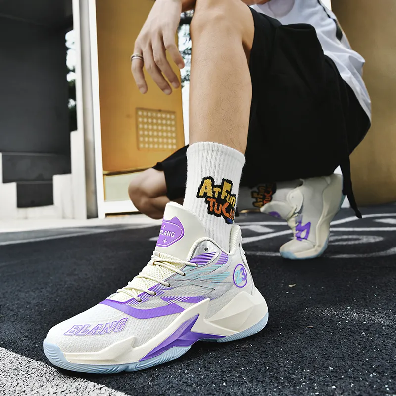 MUSNODO Breathable Coverage Support Mid Top Basketball Shoes Unisex-19