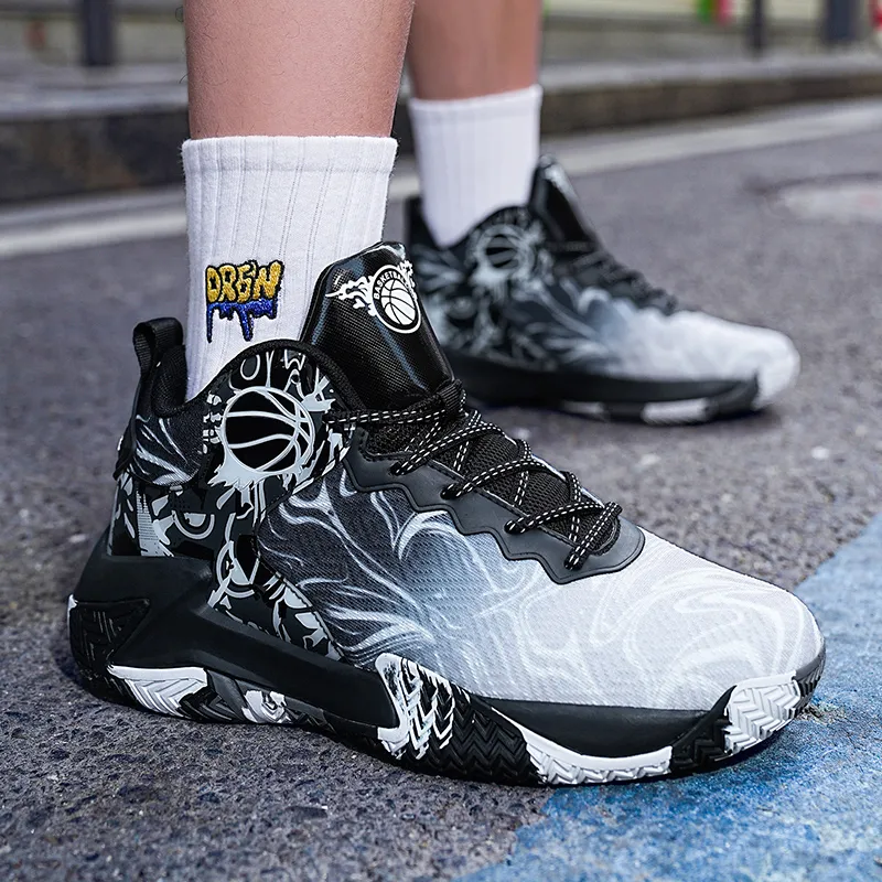 MUSNODO Shock Absorbers Slip Resistant, Abrasion Resistant, Breathable Mid Top Basketball Shoes Men's-4