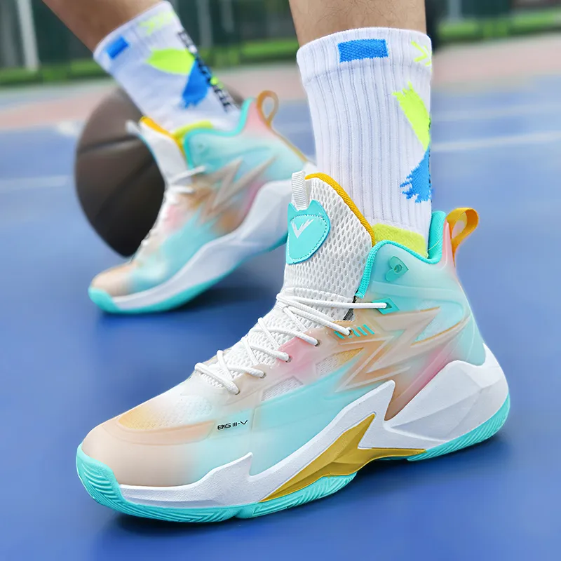 MUSNODO Shock Absorbers With Slip Resistant And Abrasion Resistant Properties High Top Basketball Shoes Unisex-10