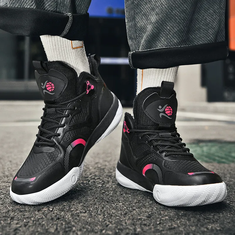 MUSNODO Cushioning, Slip Resistant, Abrasion Resistant, Breathable, Coverage, Rebound Mid Top Basketball Shoes Unisex-41