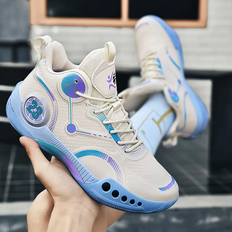 MUSNODO Cushioning, Slip Resistant, Abrasion Resistant, Breathable, Coverage, Rebound Mid Top Basketball Shoes Unisex-22