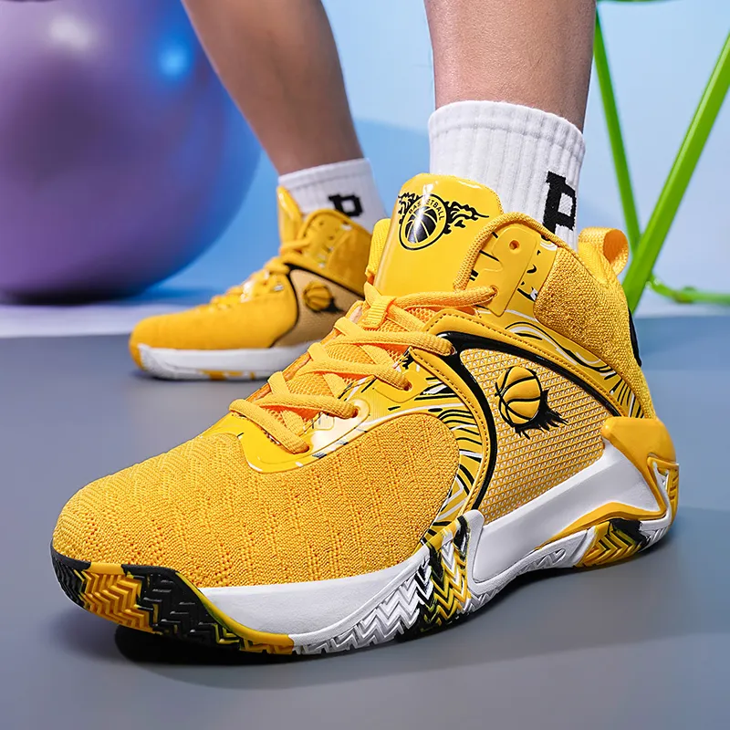MUSNODO Shock Absorbers Slip Resistant, Abrasion Resistant, Breathable Mid Top Basketball Shoes Men's-39