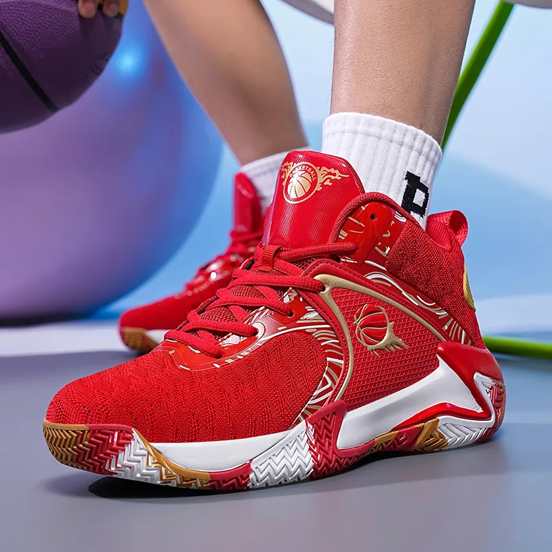 MUSNODO Shock Absorbers Slip Resistant, Abrasion Resistant, Breathable Mid Top Basketball Shoes Men's-35