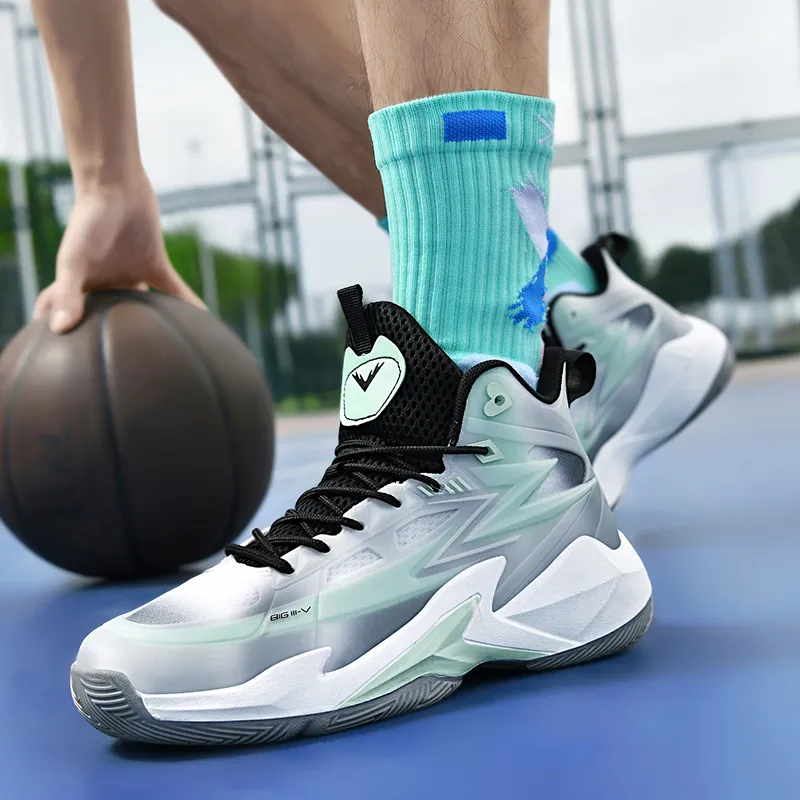 MUSNODO Shock Absorbers With Slip Resistant And Abrasion Resistant Properties High Top Basketball Shoes Unisex-3