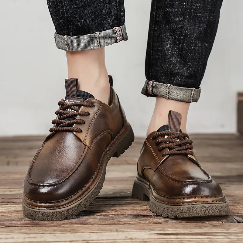 MUSNODO Dress Shoes Men Mid Top Black/Brown-11