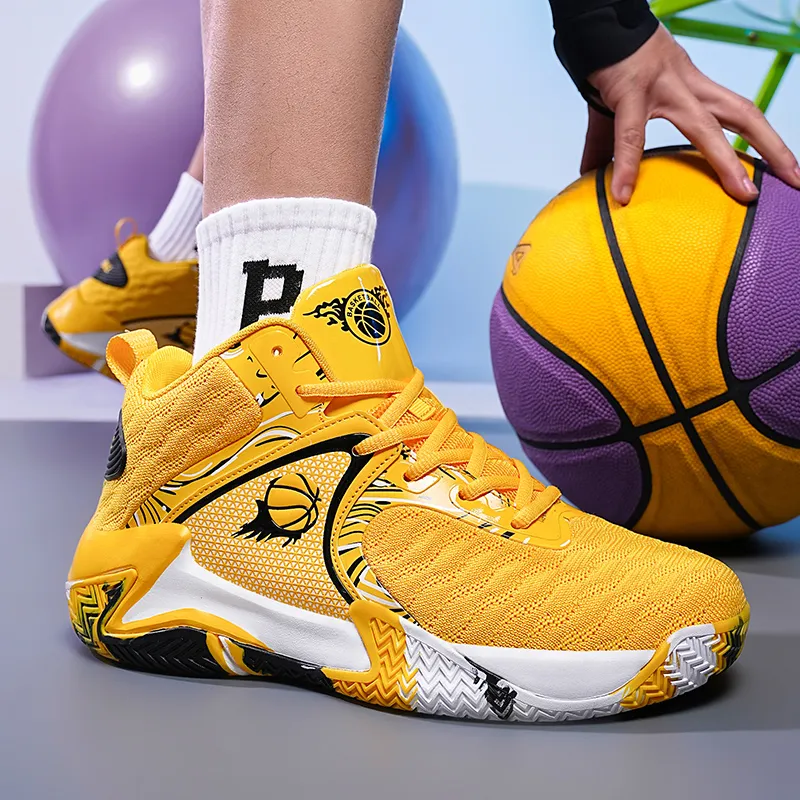 MUSNODO Shock Absorbers Slip Resistant, Abrasion Resistant, Breathable Mid Top Basketball Shoes Men's-40