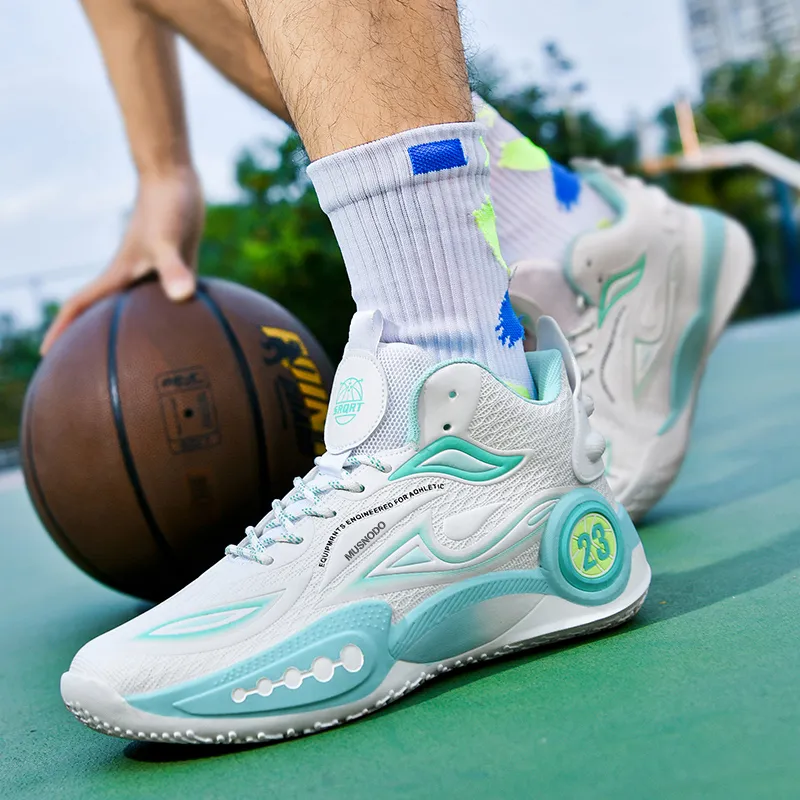 MUSNODO Cushioning, Slip Resistant, Abrasion Resistant, Breathable, Coverage, Rebound Mid Top Basketball Shoes Unisex-8