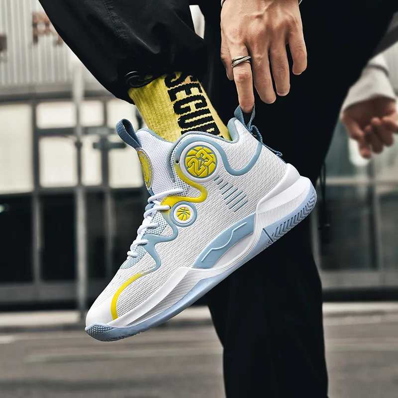 MUSNODO Cushioning, Slip Resistant, And Abrasion Resistant High Top Basketball Shoes Unisex White Black-14