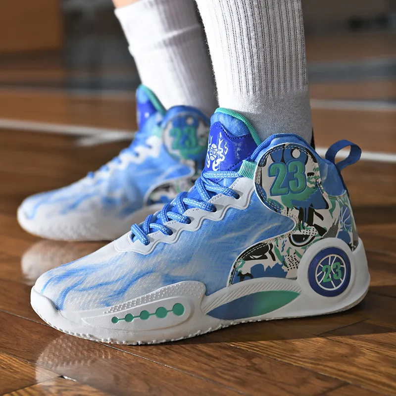 MUSNODO Shock Absorbers With Slip Resistant And Abrasion Resistant Properties High Top Basketball Shoes Unisex-32
