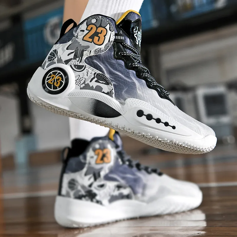 MUSNODO Shock Absorbers With Slip Resistant And Abrasion Resistant Properties High Top Basketball Shoes Unisex-10