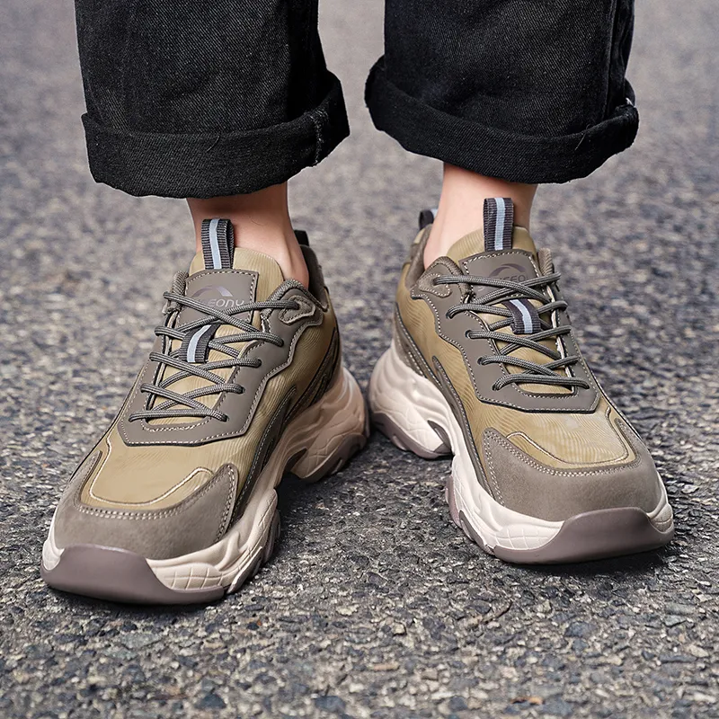 MUSNODO Warm Wear-Resistant Breathable Slip-Resistant Low-Top Chunky Sneakers Men's-18