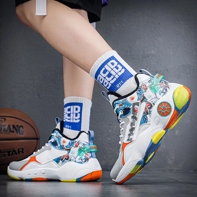 MUSNODO Cushioning, Slip Resistant, Abrasion Resistant, Breathable, Coverage, Support Mid Top Basketball Shoes Men's-15