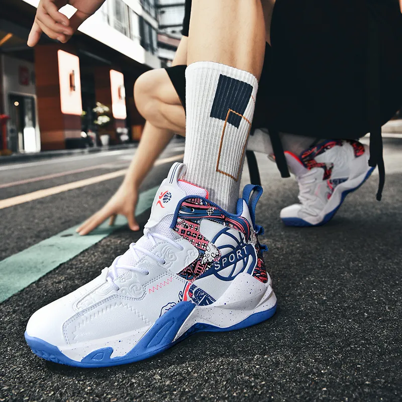 MUSNODO Thermal Cushioning Abrasion Resistant Slip Resistant High Top Basketball Shoes Unisex-10