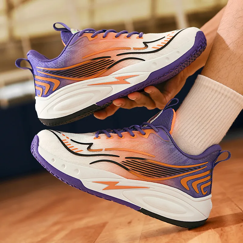 MUSNODO Shock Absorbers With Slip Resistant And Abrasion Resistant Properties Low Top Basketball Shoes Unisex-12