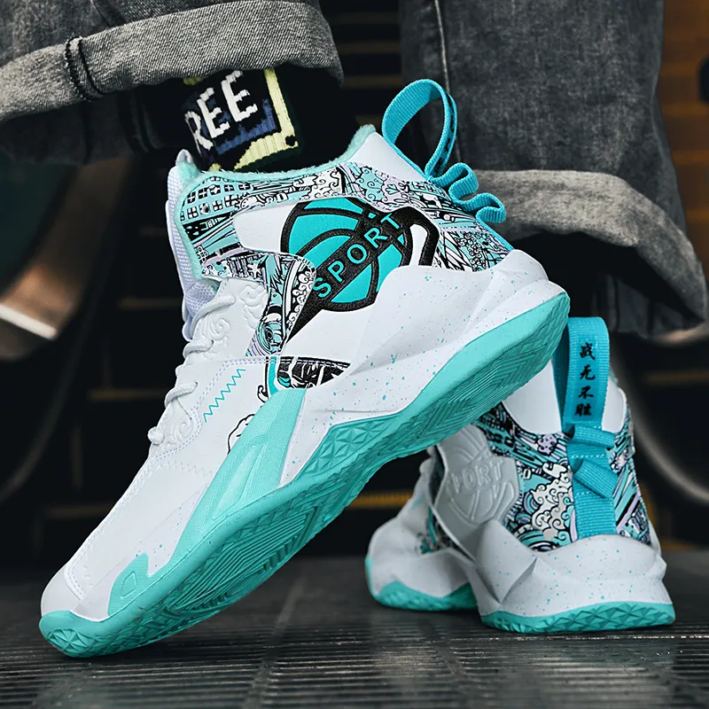 MUSNODO Thermal Cushioning Abrasion Resistant Slip Resistant High Top Basketball Shoes Unisex-32