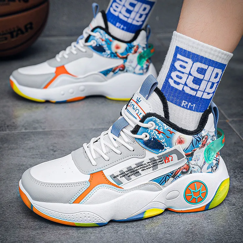 MUSNODO Cushioning, Slip Resistant, Abrasion Resistant, Breathable, Coverage, Support Mid Top Basketball Shoes Men's-14