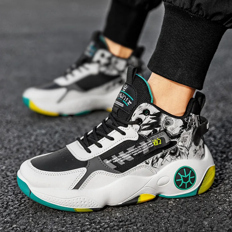 MUSNODO Cushioning, Slip Resistant, Abrasion Resistant, Breathable, Coverage, Support Mid Top Basketball Shoes Men's-3