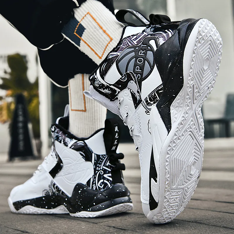 MUSNODO Thermal Cushioning Abrasion Resistant Slip Resistant High Top Basketball Shoes Unisex-25
