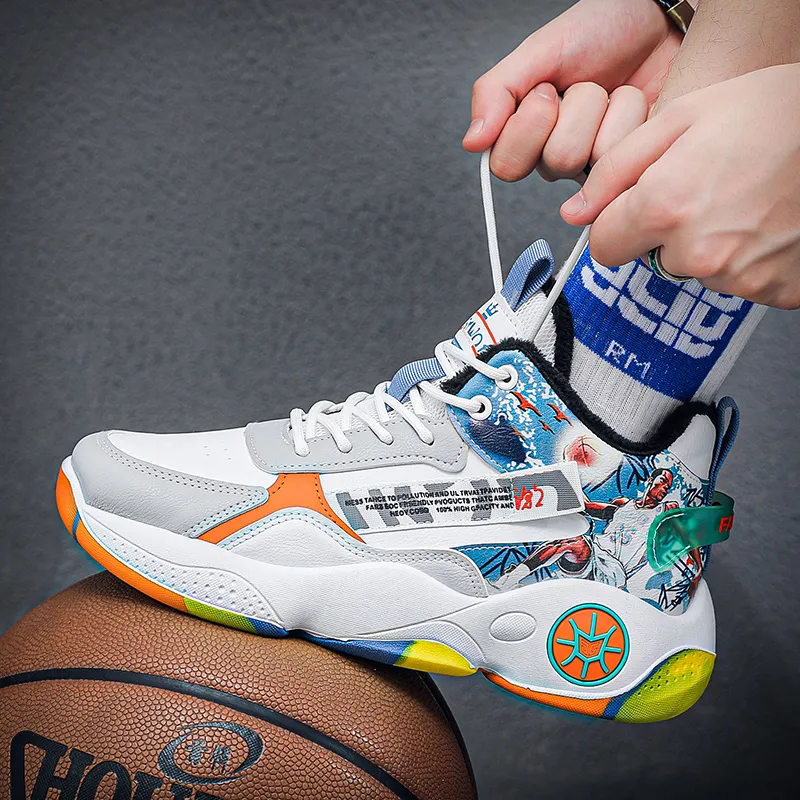 MUSNODO Cushioning, Slip Resistant, Abrasion Resistant, Breathable, Coverage, Support Mid Top Basketball Shoes Men's-17
