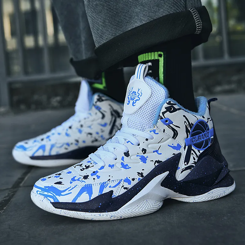MUSNODO Thermal Coverage Rebound Abrasion Resistant High Top Basketball Shoes Unisex-26