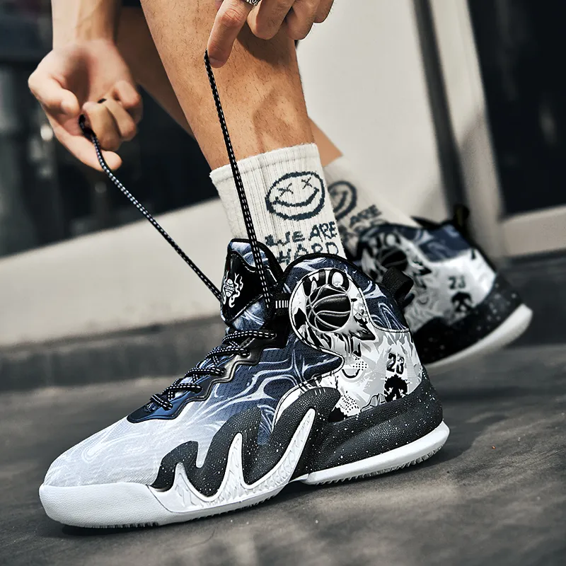 MUSNODO Shock Absorbers Slip Resistant, Abrasion Resistant, Breathable Mid Top Basketball Shoes Men's-46