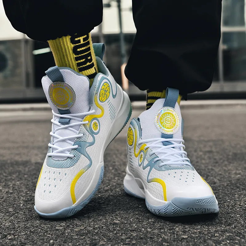MUSNODO Cushioning, Slip Resistant, And Abrasion Resistant High Top Basketball Shoes Unisex White Black-13
