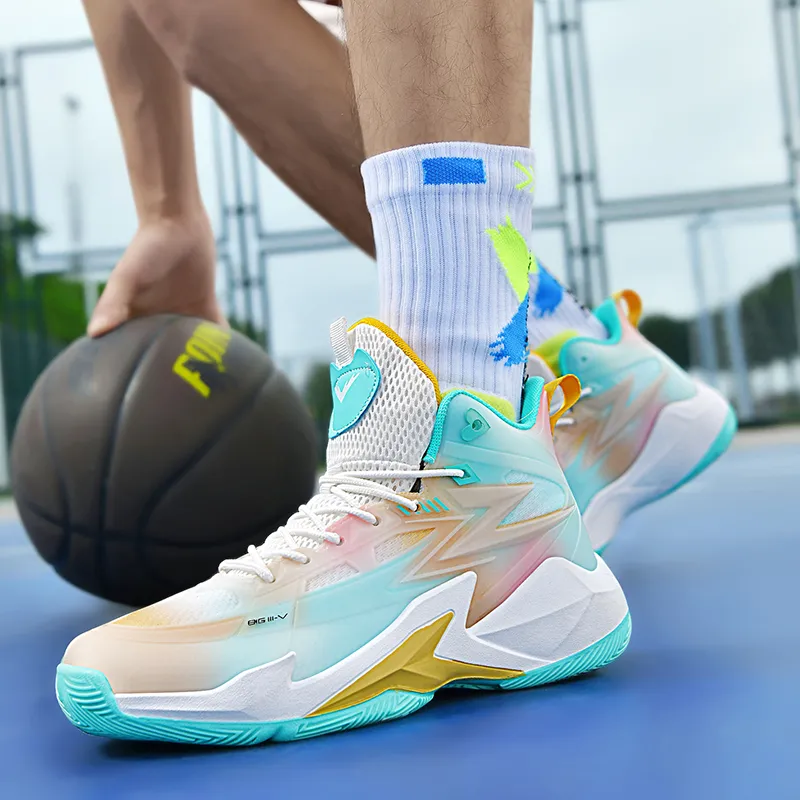 MUSNODO Shock Absorbers With Slip Resistant And Abrasion Resistant Properties High Top Basketball Shoes Unisex-12