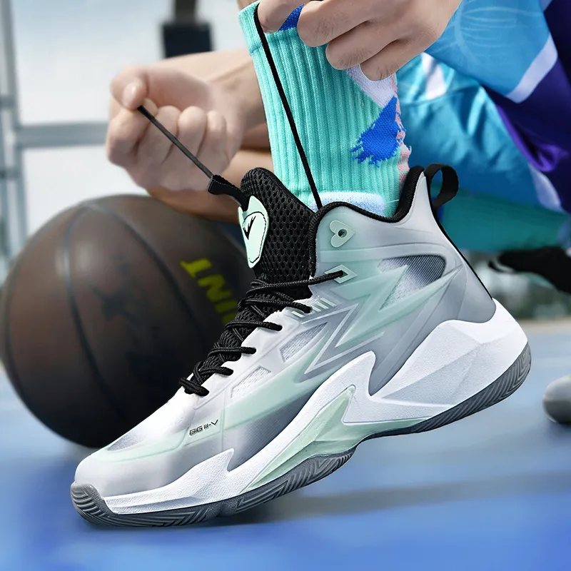 MUSNODO Shock Absorbers With Slip Resistant And Abrasion Resistant Properties High Top Basketball Shoes Unisex-4